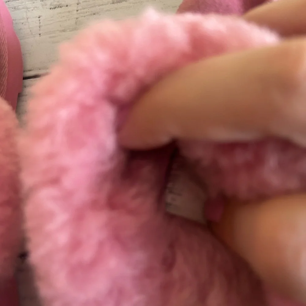 Ugg youth size 2 pink slip on slippers hard sole